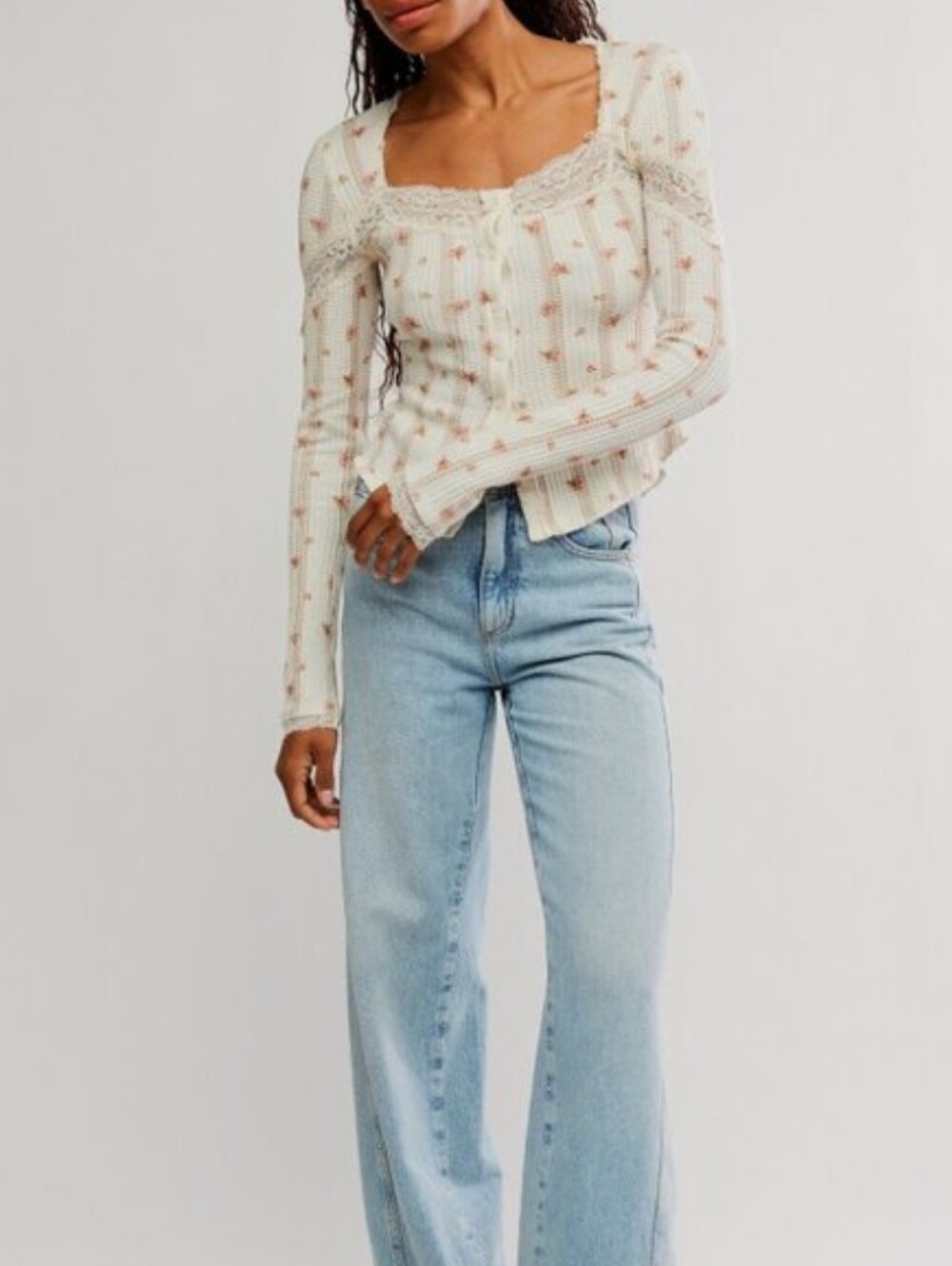 NWT Free People Let's Party Printed Cardigan. Medium - Picture 5 of 10